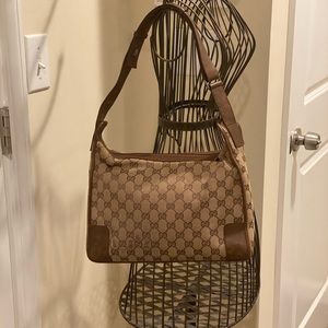 Authentic Vintage Gucci GG Canvas Shoulder Bag